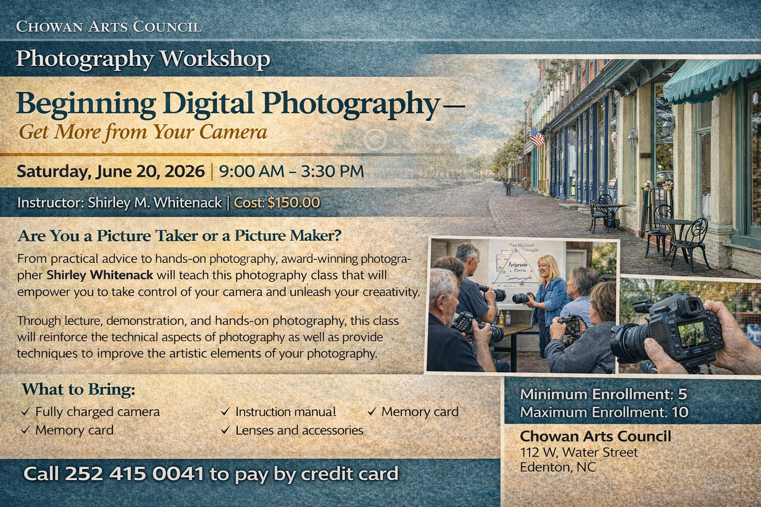 Digital Photography Workshop flyer